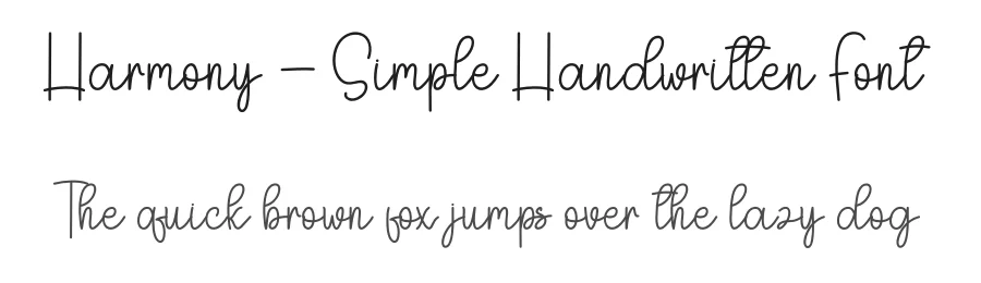 Harmony – Simple Handwritten Font by andikastudio — Script Handwritten Font