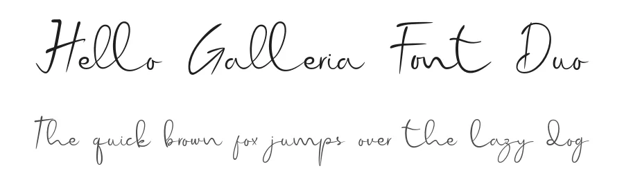 Hello Galleria Font Duo by andika fez — Script Handwritten Font