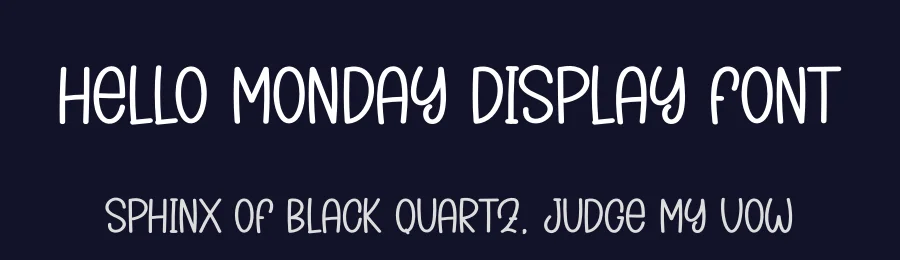 Hello Monday Display Font by creativeletter — Display Font — thumbnail 2