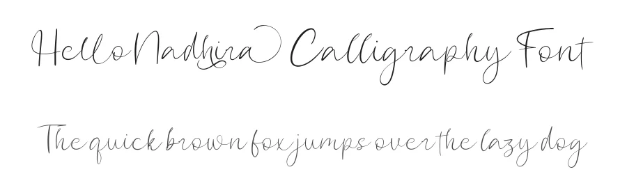 Hello Nadhira Calligraphy Font by Paily Studio — Script Handwritten Font