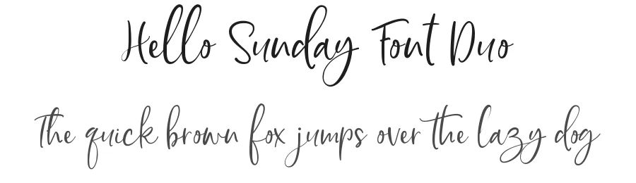 Hello Sunday Font Duo by silverdav — Script Handwritten Font
