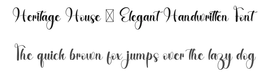 Heritage House – Elegant Handwritten Font by freshtypeink — Script Handwritten Font