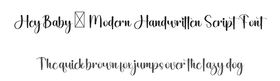 HeyBaby – Modern Handwritten Script Font by freshtypeink — Script Handwritten Font