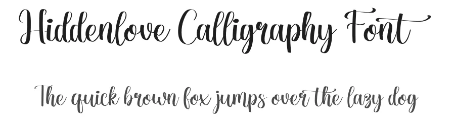 Hiddenlove Calligraphy Font by rezkistore β Script Handwritten Font