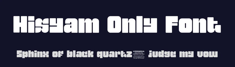 Hisyam Only Font by Zeenesia Std — Display Font — thumbnail 2