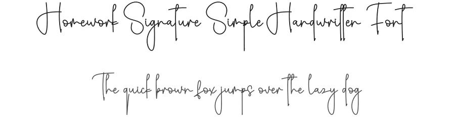 Homework Signature Simple Handwritten Font by creativeletter — Script Handwritten Font