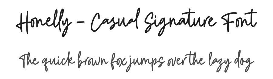 Honelly – Casual Signature Font by MJB Letters — Script Handwritten Font