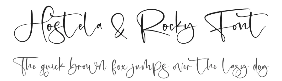 Hostela & Rocky Font by letternity — Script Handwritten Font