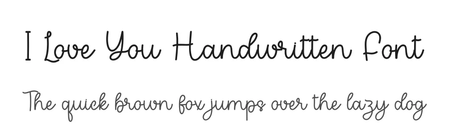 I Love You Handwritten Font by freshtypeink — Script Handwritten Font