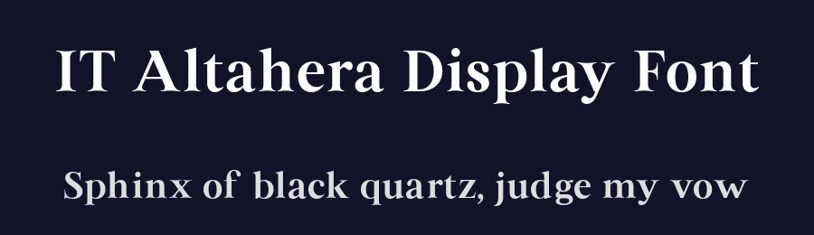IT Altahera Display Font by Indotype Foundry — Serif Font — thumbnail 2