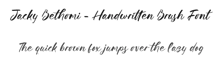 Jacky Bethomi β Handwritten Brush Font by stylishtype.co β Script Handwritten Font