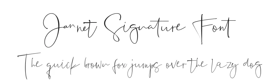 Jannet Signature Font by fikryal — Script Handwritten Font
