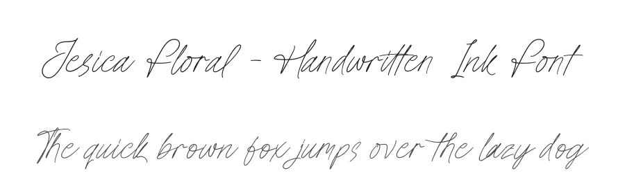Jesica Floral – Handwritten Ink Font by stylishtype.co — Script Handwritten Font