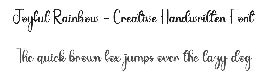 Joyful Rainbow – Creative Handwritten Font by andikastudio — Script Handwritten Font