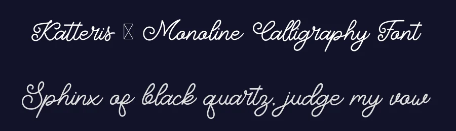 Katteris – Monoline Calligraphy Font by Naharstd — Script Handwritten Font — thumbnail 2