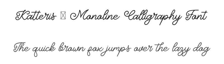 Katteris – Monoline Calligraphy Font by Naharstd — Script Handwritten Font