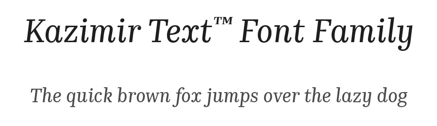 Kazimir Text™ Font Family by Typeface — Slab Serif Font