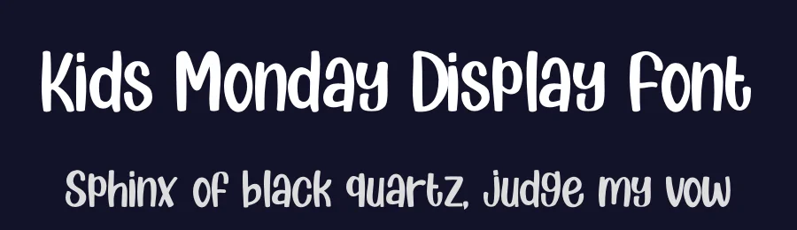 Kids Monday Display Font by Pandanwangi — Display Font — thumbnail 2