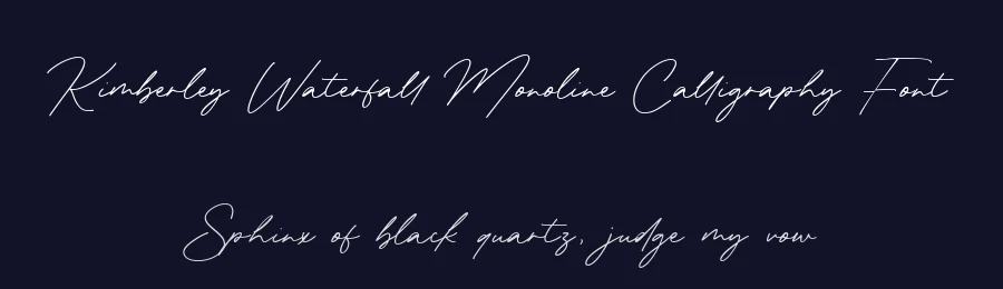 Kimberley Waterfall Monoline Calligraphy Font by balpirick — Script Handwritten Font — thumbnail 2