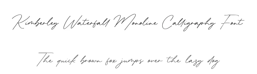 Kimberley Waterfall Monoline Calligraphy Font by balpirick — Script Handwritten Font