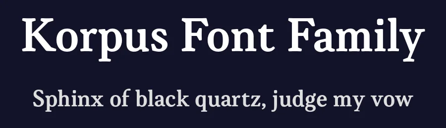 Korpus Font Family by Michael Mischler and Nik Thoenen — Serif Font — thumbnail 2