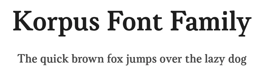 Korpus Font Family by Michael Mischler and Nik Thoenen — Serif Font