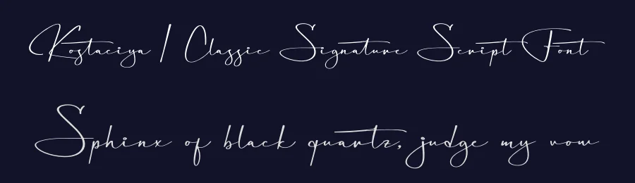 Kostaciya | Classic Signature Script Font by Denustudios — Script Handwritten Font — thumbnail 2