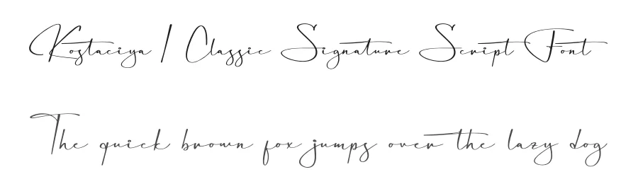 Kostaciya | Classic Signature Script Font by Denustudios — Script Handwritten Font