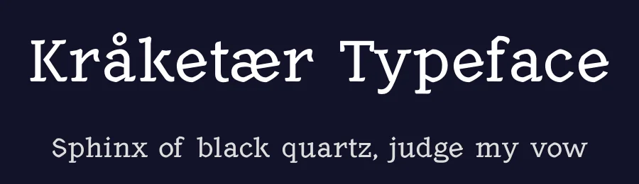 Kråketær Typeface by Renate B Hagen — Slab Serif Font — thumbnail 2