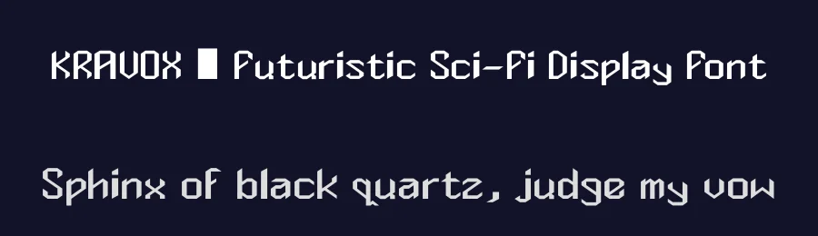 KRAVOX — Futuristic Sci-Fi Display Font by KazeType — Display Font — thumbnail 2