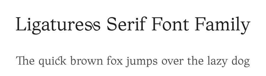 Ligaturess Serif Font Family by Caron twice — Serif Font