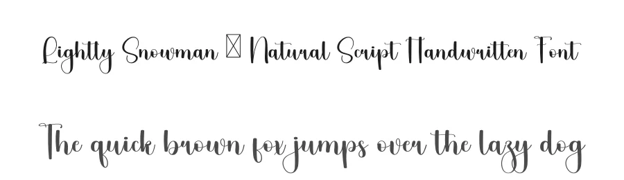 Lightly Snowman – Natural Script Handwritten Font by freshtypeink — Script Handwritten Font