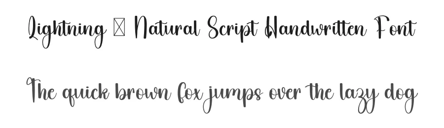 Lightning – Natural Script Handwritten Font by freshtypeink — Script Handwritten Font
