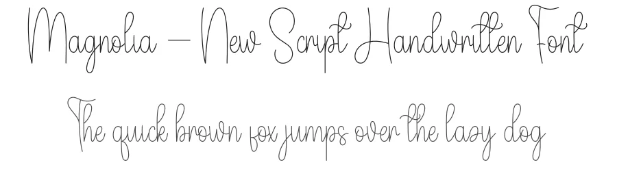 Magnolia – New Script Handwritten Font by andikastudio — Script Handwritten Font