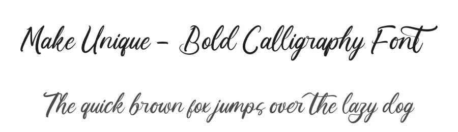 Make Unique – Bold Calligraphy Font by letterenastudios — Script Handwritten Font