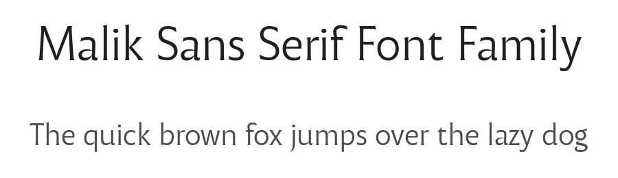 Malik Sans Serif Font Family by Zetafonts β Sans Serif Font