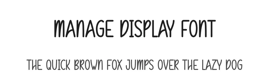 Manage Display Font by andikastudio — Display Font