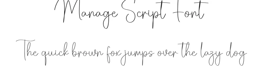 Manage Script Font by creativeletter — Script Handwritten Font