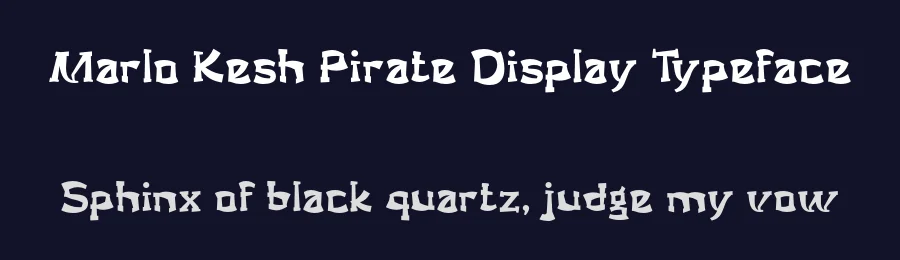 Marlo Kesh Pirate Display Typeface by Mei Suseno — Display Font — thumbnail 2