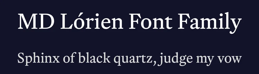 MD Lórien Font Family by Mass-Driver — Serif Font — thumbnail 2