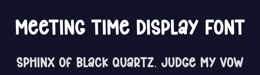 Meeting Time Display Font by creativeletter — Display Font — thumbnail 2