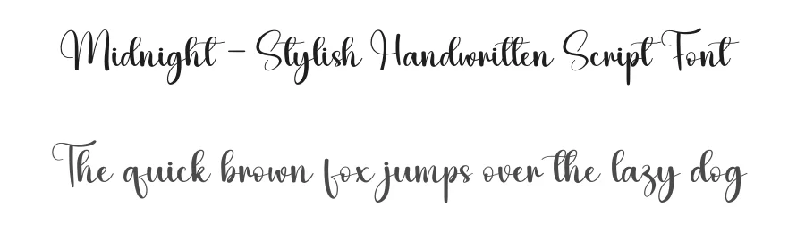 Midnight – Stylish Handwritten Script Font by andikastudio — Script Handwritten Font