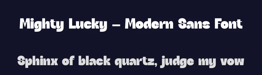 Mighty Lucky – Modern Sans Font by timelesstype.co — Display Font — thumbnail 2