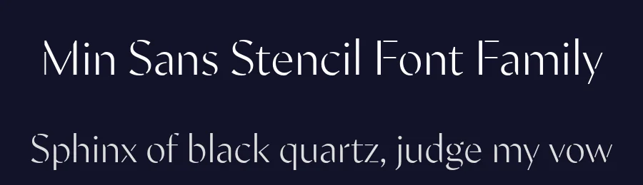 Min Sans Stencil Font Family by Typeji — Sans Serif Font — thumbnail 2