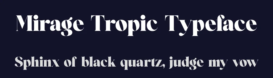 Mirage Tropic Typeface by timelesstype.co — Display Font — thumbnail 2