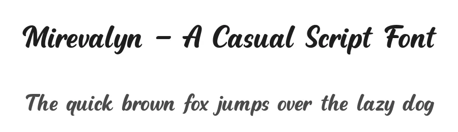 Mirevalyn – A Casual Script Font by letterhanna — Script Handwritten Font