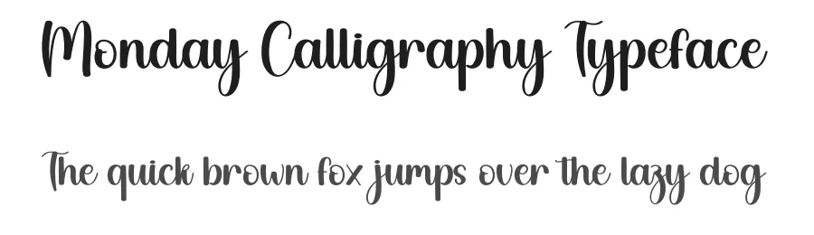 Monday Calligraphy Typeface by creativeletter — Script Handwritten Font