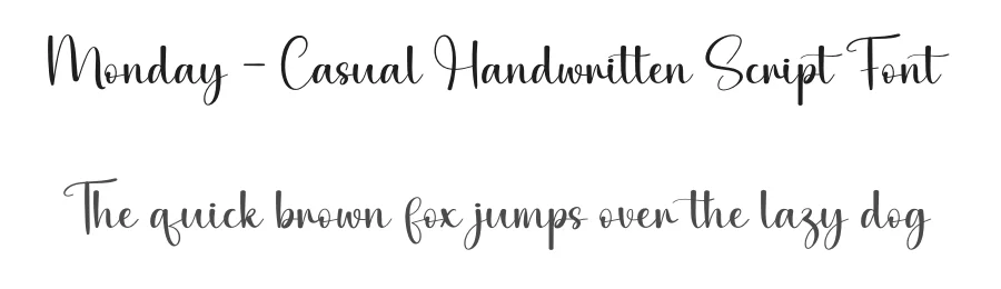 Monday – Casual Handwritten Script Font by andikastudio — Script Handwritten Font