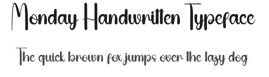 Monday Handwritten Typeface by andikastudio — Script Handwritten Font
