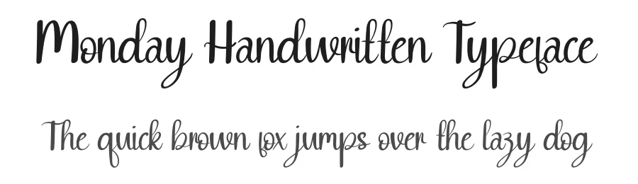 Monday Handwritten Typeface by andikastudio — Script Handwritten Font
